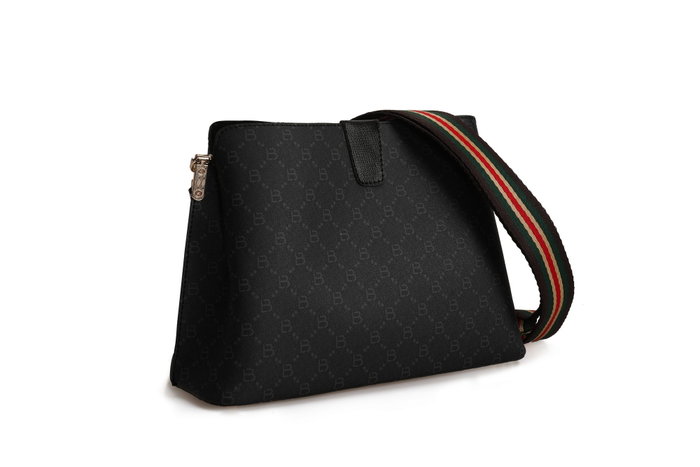 Lucky Bees Bolso de Hombro Negro y Gris